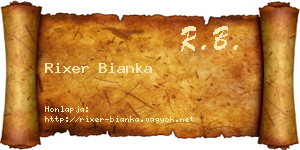 Rixer Bianka névjegykártya